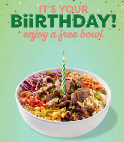 Freshii FREE bowl birthday offer and/or products