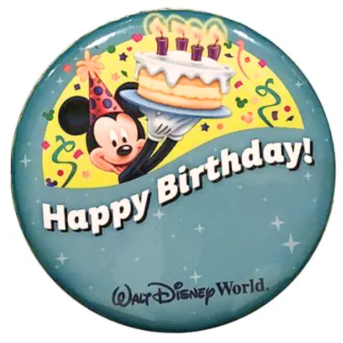 Walt Disney World FREE birthday button birthday offer and/or products