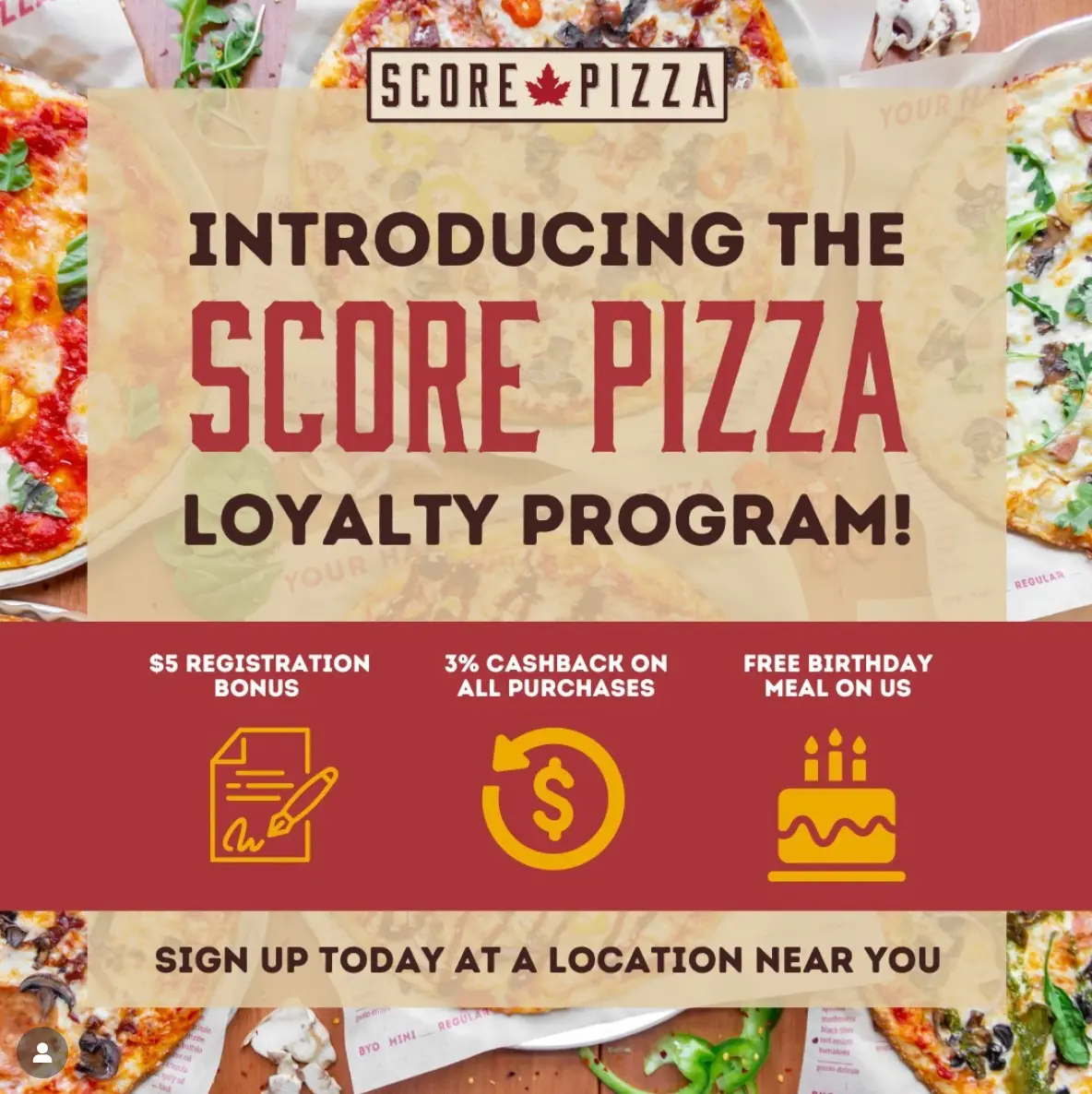Score Pizza FREE pizza birthday offer and/or products