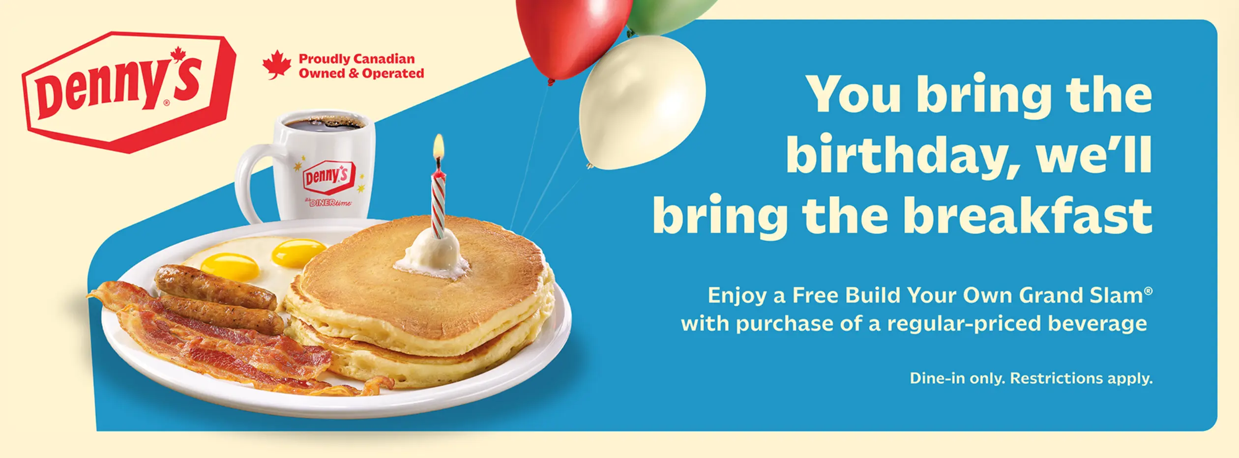 Denny's FREE breakfast birthday offer and/or products