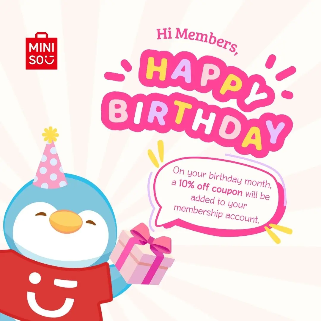 Miniso DISCOUNT 10% off birthday offer and/or products