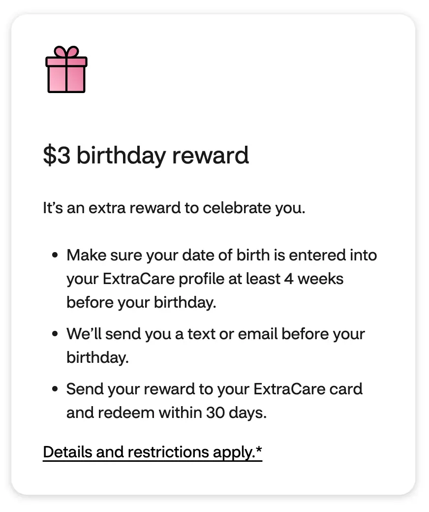 CVS DISCOUNT $3 off birthday offer and/or products