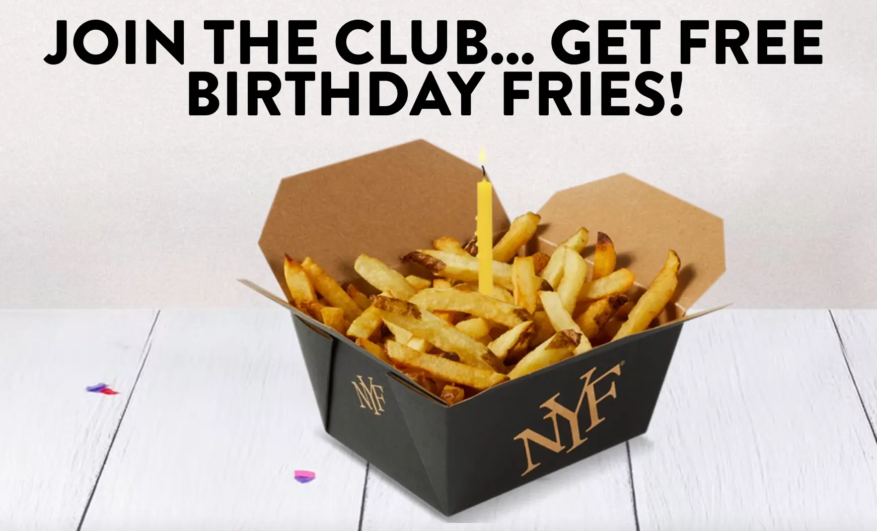 New York Fries FREE regular fries birthday offer and/or products